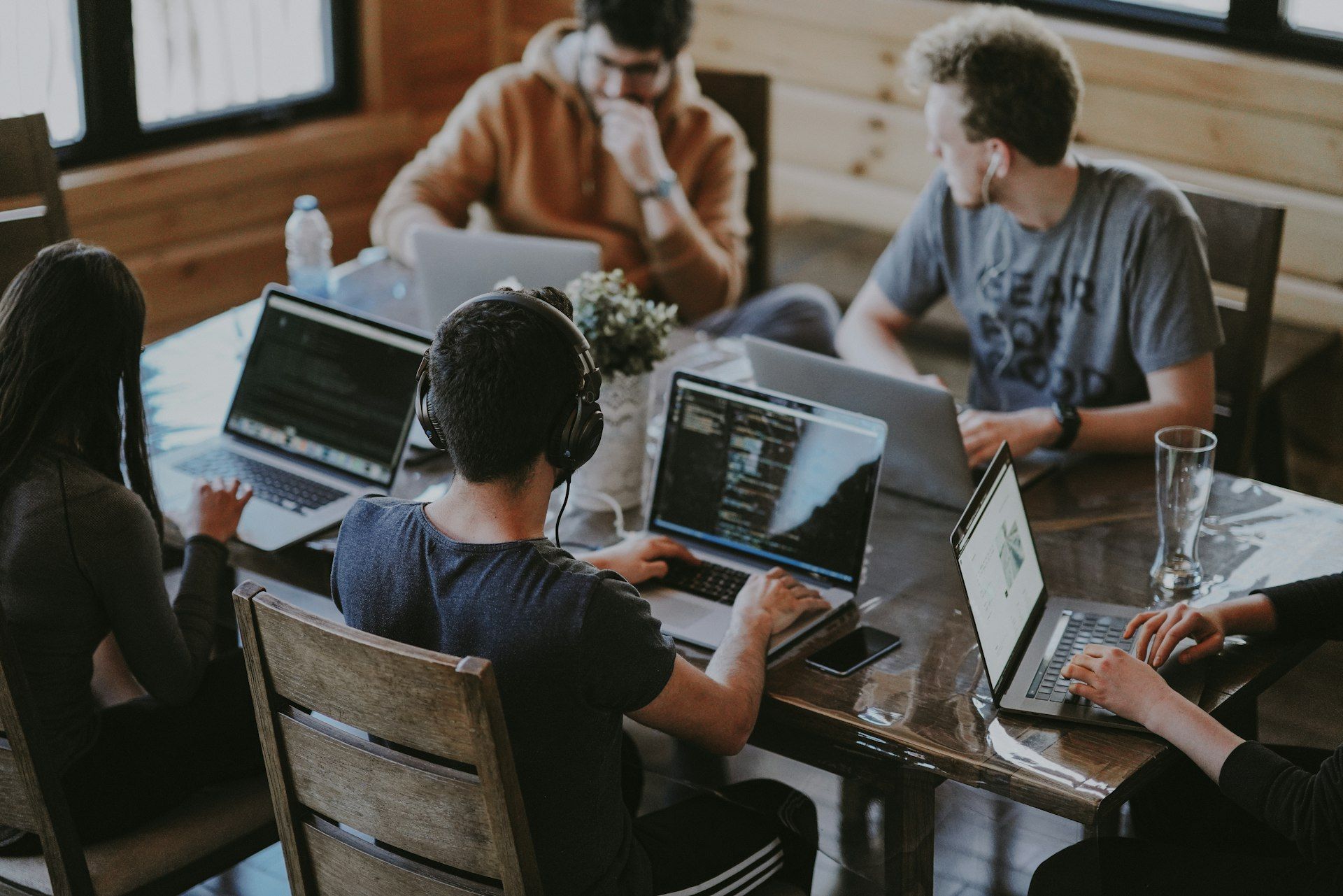 Small team in a working session