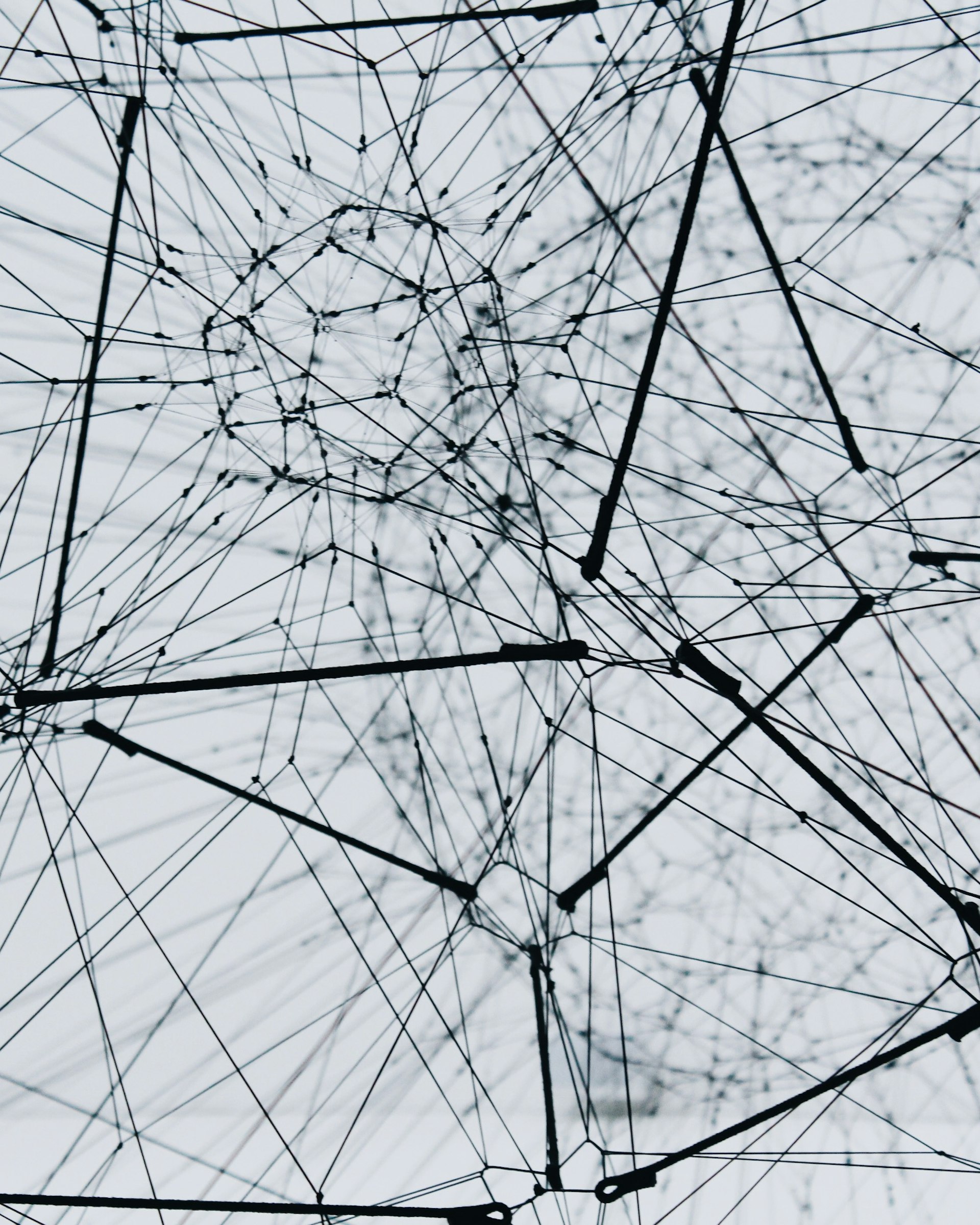 Network mesh structure — nodes and connections, wireframe